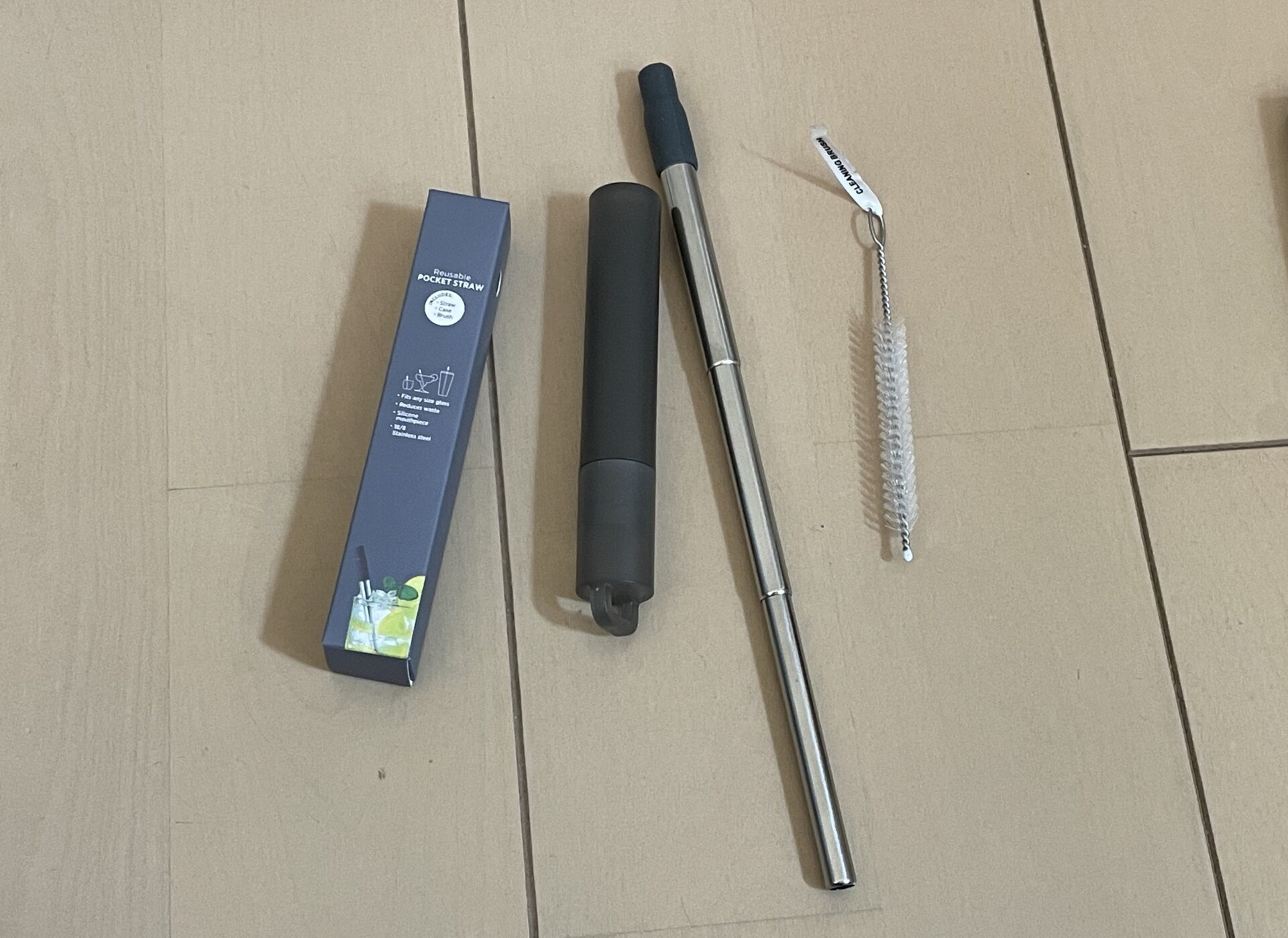 購入ストロー　chengcheng ポータブル再利用可能なストロー 304ステンレスストローセット 折りたたみ式金属ストロー 携帯用 3色 ストローボックスとブラシ付き